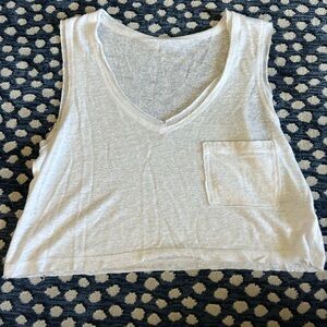 Aerie Cream Sleeveless Crop Tank Top